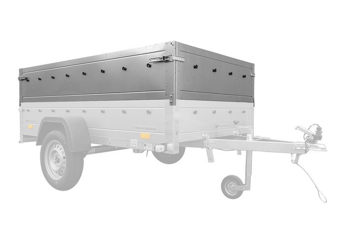 Faltbarer Anhänger GARDEN TRAILER 230 KIPP mit zusätzlichen Bordwänden, Stützrad und Flachplane-Neu