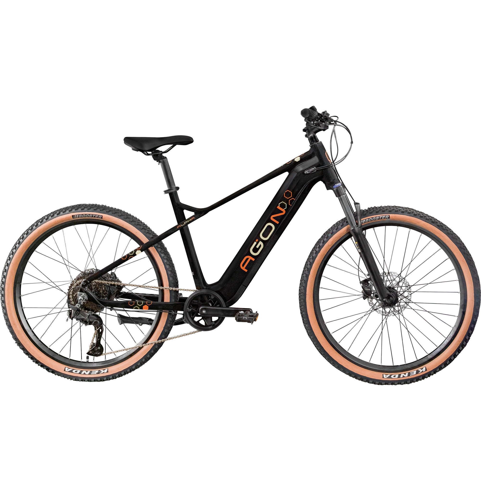 AGON »Alpha« 10 Gang Shimano Deore SGS T6000 Schaltwerk Kettenschaltung Heckmotor 250 W E Bike Mountainbike Herren oder Damen 160 - 185 cm