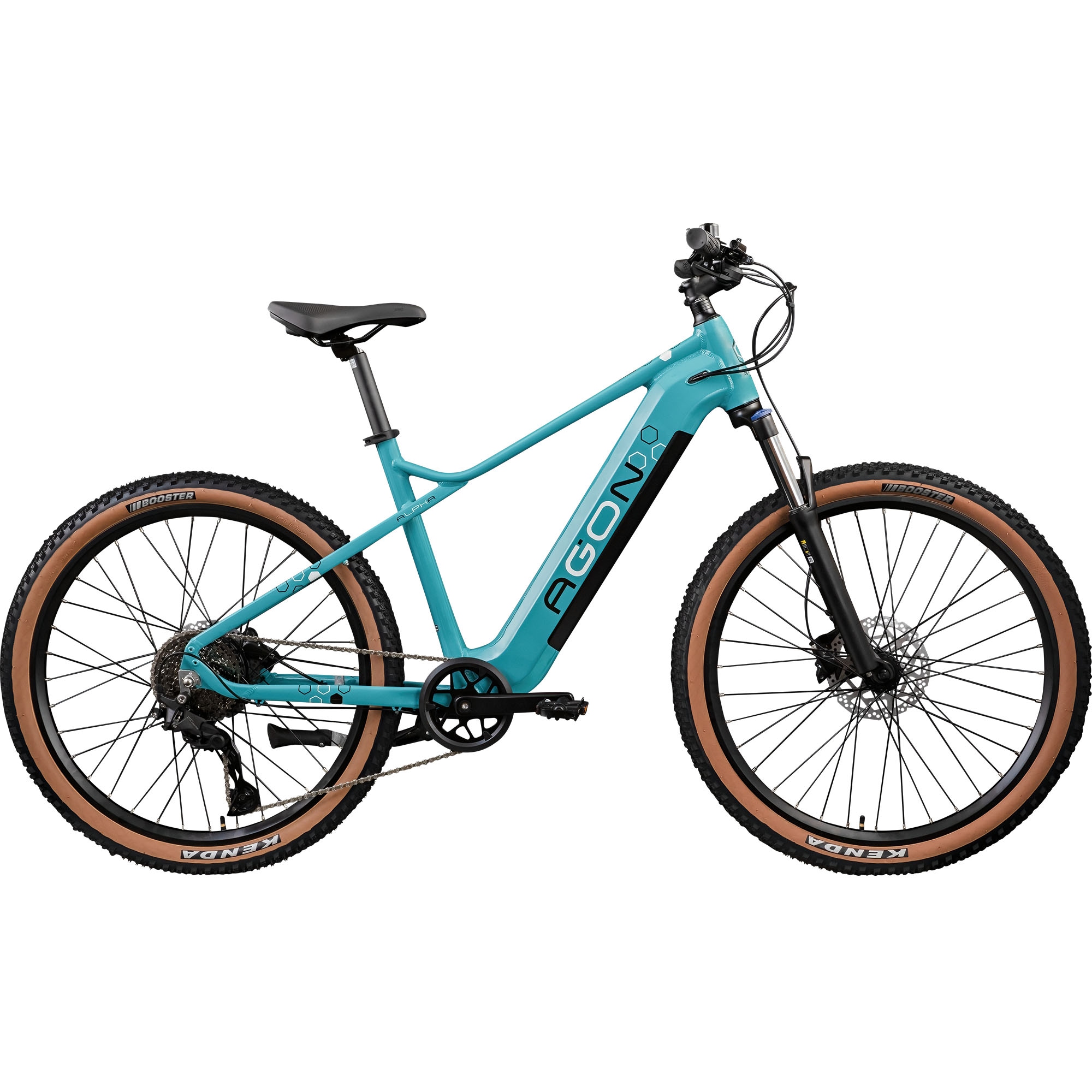 AGON »Alpha« 10 Gang Shimano Deore SGS T6000 Schaltwerk Kettenschaltung Heckmotor 250 W Pedelec, Elektrofahrrad für Damen u. Herren, MTB