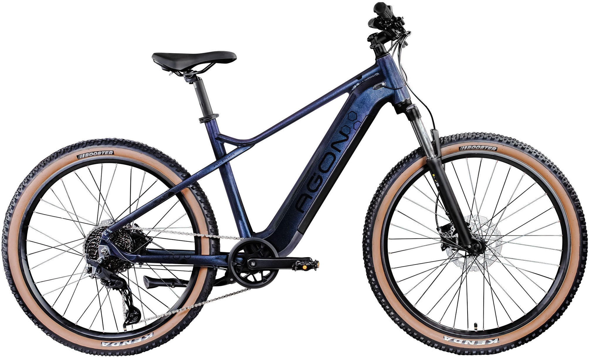 AGON »Alpha« 10 Gang Shimano Deore SGS T6000 Schaltwerk Kettenschaltung Heckmotor 250 W Pedelec, Elektrofahrrad für Damen u. Herren, MTB