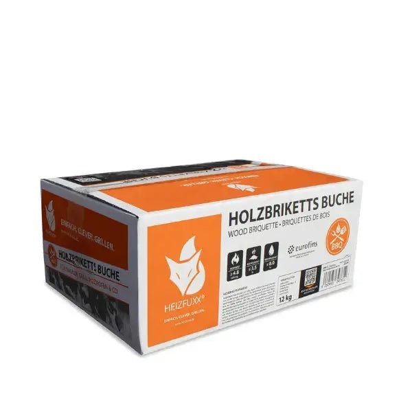 Heizfuxx Nestro Hartholz M Holzbriketts – 972 kg Palette (81×12 kg), Heizwert ≥4,8 kWh/kg, Rundbriketts
