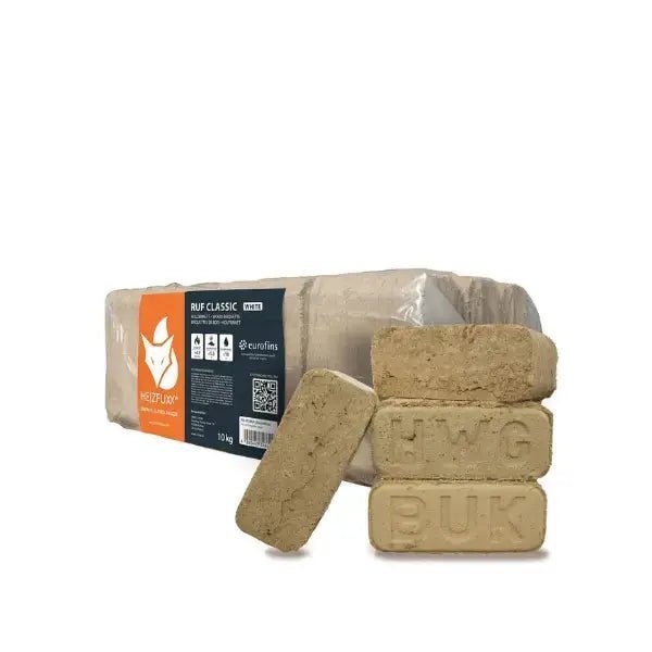 Heizfuxx RUF Holzbriketts Hartholz – 960 kg Palette (96×10 kg), Heizwert ≥4,8 kWh/kg, RUF-Form